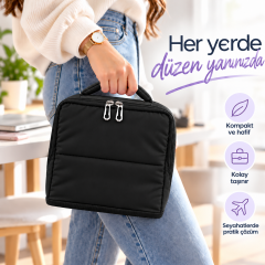 Microcase Çok Bölmeli Fermuarlı Geniş İç Hacimli Elektronik Aksesuar ve Kablo Organizeri AL7049