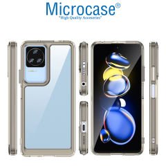 Microcase Xiaomi Poco F4 Shield Serisi Darbeye Dayanıklı Köşe Korumalı Yarı Esnek Plastik TPU Kılıf - Füme