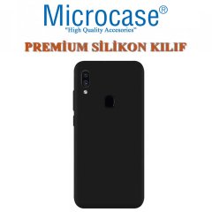 Microcase Samsung Galaxy A20e Premium Matte Silikon Kılıf + Tempered Glass Cam Koruma Siyah