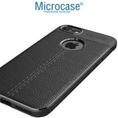 Microcase iPhone SE 2022 Leather Tpu Silikon Kılıf - Siyah