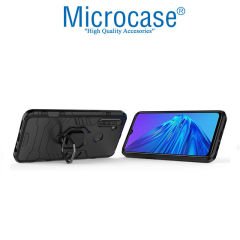 Microcase Realme 5 - 5i - 6i Batman Serisi Yüzük Standlı Armor Kılıf - Siyah