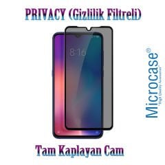 Microcase Xiaomi Mi 9T Privacy Gizlilik Filtreli Tam Kaplayan Tempered Cam - Siyah