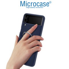Microcase Samsung Galaxy Z Flip4 Parmak Tutuculu Plastik Kılıf - AL3152
