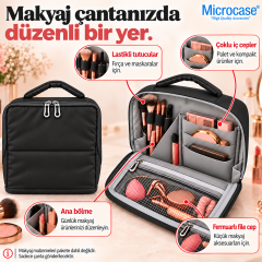Microcase Çok Bölmeli Fermuarlı Geniş İç Hacimli Makyaj Malzemeleri Organizeri AL7049