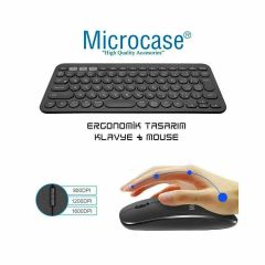 Microcase Vorcom QuartPro 10.1 inch Tablet için Bluetooth Klavye + Mouse + Tablet Standı - AL8106