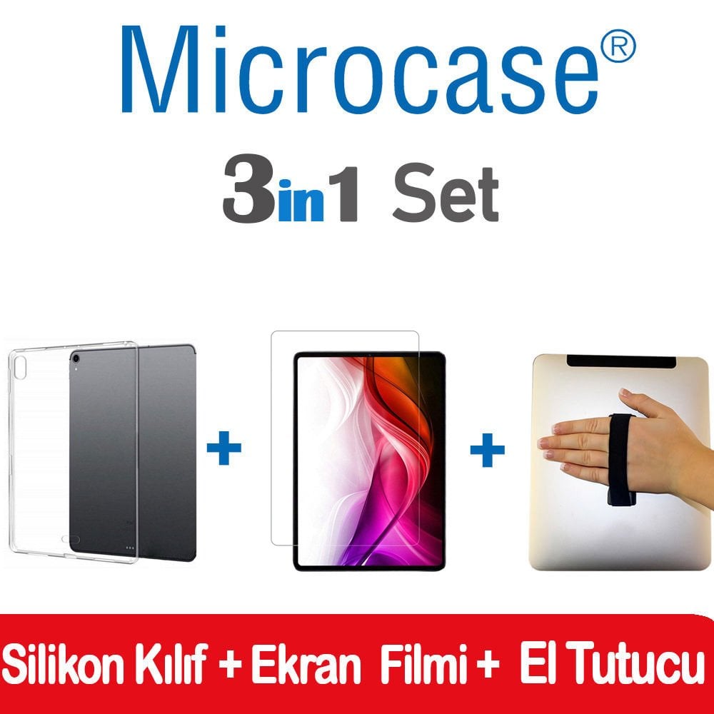 iPad Pro 11 inch Silikon Kılıf + Ekran Filmi + El Tutucu