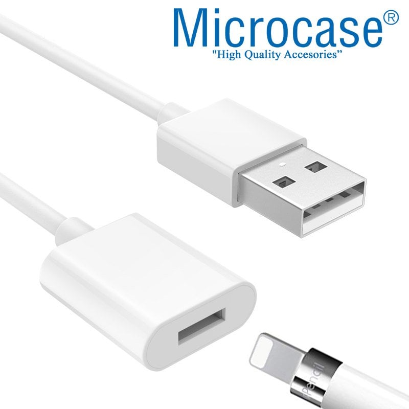 Microcase Apple Pencil için USB Şarj Kablosu - Beyaz