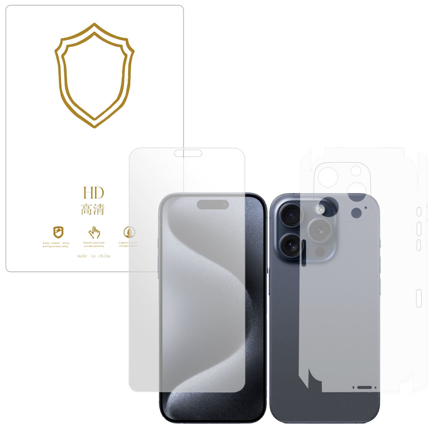 Microcase Iphone 15 Pro  ile Uyumlu Full Tpu Ön Arka ve Yan 360 Nano Koruma- EKM116