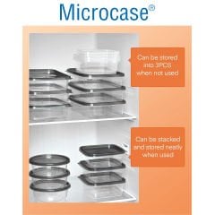 Microcase 3'lü Dikdörtgen Erzak Bakliyat Saklama Kabı Kapaklı - AL4689