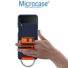 Microcase Samsung Galaxy Z Flip4 Parmak Tutuculu Kayış Askılı Plastik Kılıf - AL3153