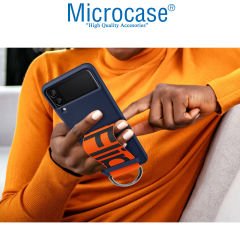 Microcase Samsung Galaxy Z Flip4 Parmak Tutuculu Kayış Askılı Plastik Kılıf - AL3153