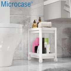 Microcase 2 Katlı Tekerlekli Düzenleyici Raf, Banyo Dolabı, Mutfak Tezgah Altı, Deterjanlık - AL4696