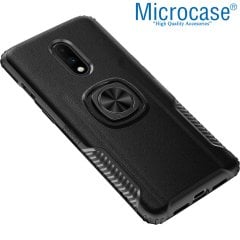 Microcase OnePlus 7 Rome Serisi Yüzük Standlı Armor Kılıf - Siyah