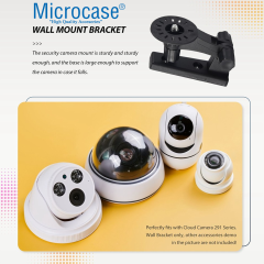 Microcase 3M Yapışkan veya Vida Monteli 1/4 Vida Girişli 180 Derece Döner Başlıklı Web kamera Bebek Kamerası Tutucu Stand Siyah - AL5014