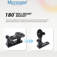 Microcase 3M Yapışkan veya Vida Monteli 1/4 Vida Girişli 180 Derece Döner Başlıklı Web kamera Bebek Kamerası Tutucu Stand Siyah - AL5014