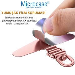 Microcase 360 Döner Başlıklı Telefon İp Askılıklar için Paslanmaz Çelik Tutacak Bağlantı Parçası-AL4927 Siyah