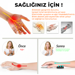 Microcase Ortopedik Mouse Bilek Destek - Kaydırmaz Taban Ergonomik Mouse Önü Bilek Destek Pedi - AL5373