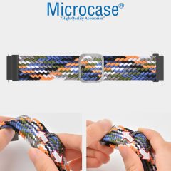 Microcase Apple Watch 8 41 mm için Esnek Örgülü Kumaş Kordon Kayış - KY45-1 Karışık