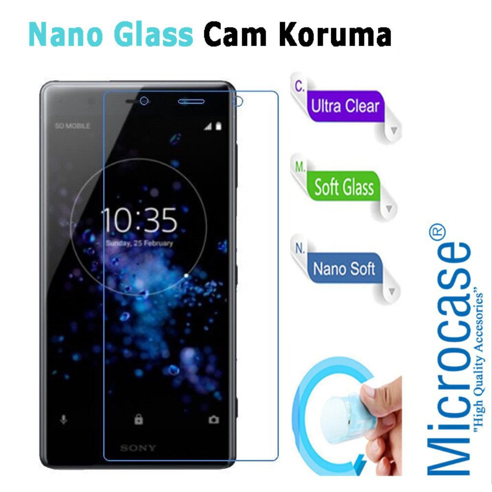 Microcase Sony Xperia XZ2 Premium Nano Glass Cam Ekran Koruma Fil