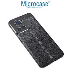 Microcase Oneplus 10R Leather Tpu Silikon Kılıf - Siyah