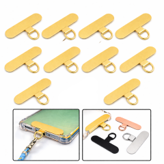 Microcase Telefon İp Askılıklar için Paslanmaz Çelik Tutacak Bağlantı Parçası Gold -AL4832 10 Adet