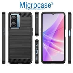Microcase Xiaomi Poco C51 Brushed Carbon Fiber Silikon Kılıf - Siyah AL3332