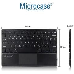 Microcase Samsung Galaxy Tab A7 SM-T500 10.4 inch Tablet için Bluetooth Touchpad Klavye + Standlı Kılıf - BKK5