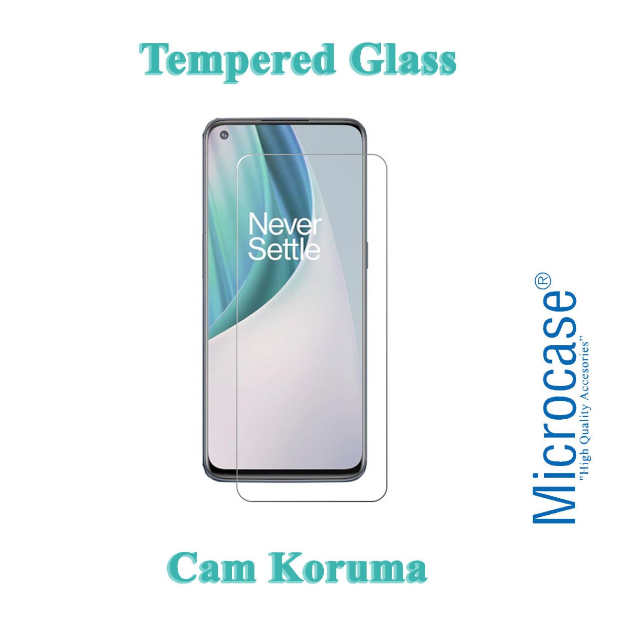 Microcase OnePlus Nord N10 Tempered Glass Cam Ekran Koruma