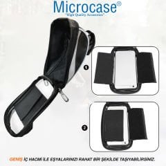 Microcase Universal Su Geçirmez Reflektörlü Bisiklet Motosiklet Scooter Telefon Tutucu Fermuarlı Çanta - AL4211