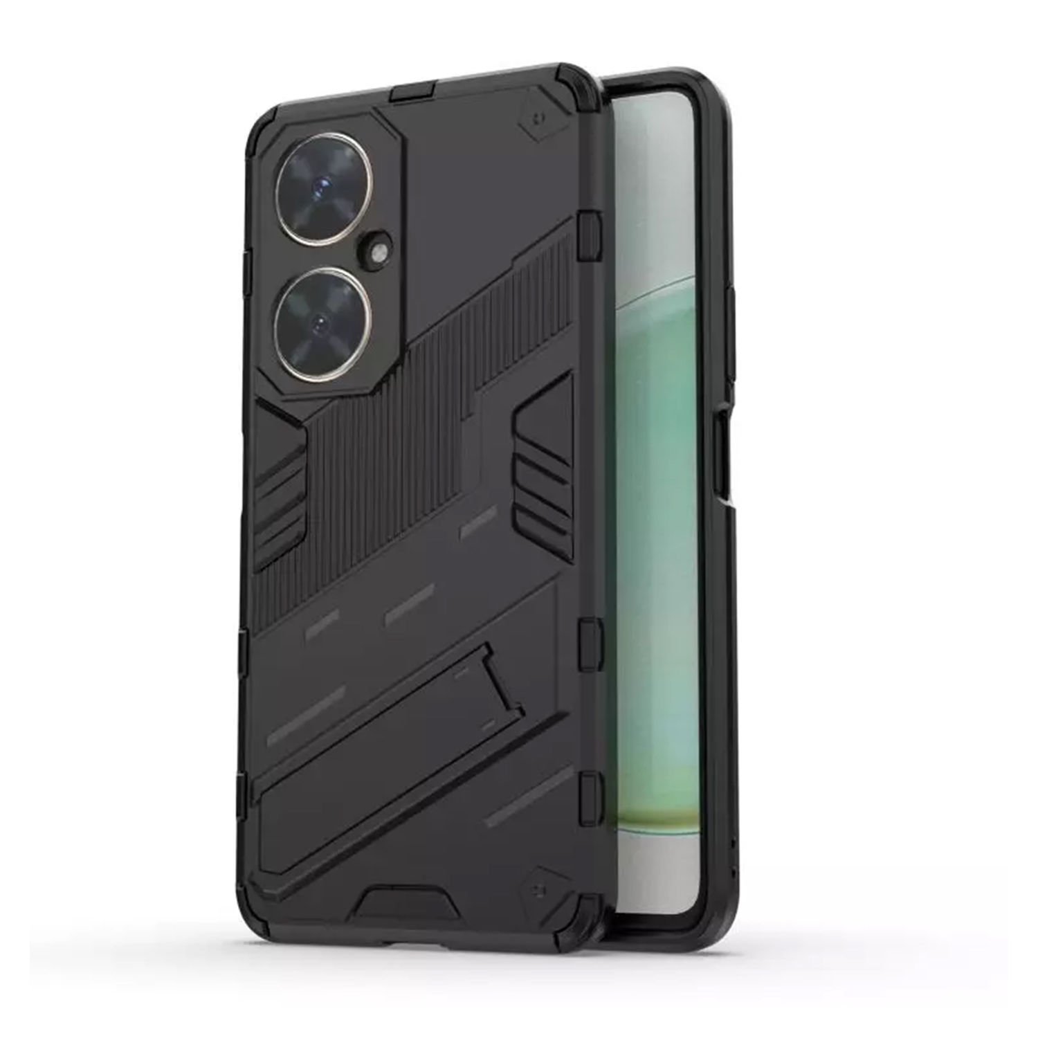 Microcase Huawei Nova 11i Matrix Serisi Armor Standlı Perfect Koruma Kılıf - Siyah AL3416