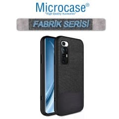 Microcase Xiaomi Redmi Note 10 Pro Fabrik Serisi Kumaş ve Deri Desen Kılıf (SEÇENEKLİ)