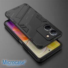 Microcase Huawei Nova 11 Matrix Serisi Armor Standlı Perfect Koruma Kılıf - Siyah AL3416