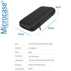 Microcase Harddisk Usb bellek Hafıza Kartı vb Taşıma Çantası 2.5 inch - Siyah AL2783
