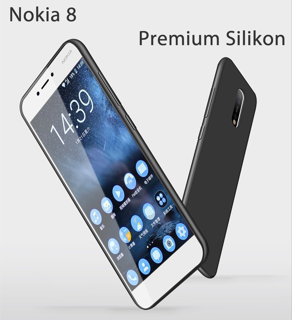 Nokia 8 Premium Mat Soft Silikon Kılıf + Nano Glass Koruma