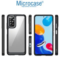 Microcase Xiaomi Redmi Note 11S Global 2022 Shield Serisi Darbeye Dayanıklı Köşe Korumalı Yarı Esnek Plastik TPU Kılıf - Siyah