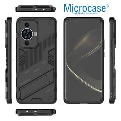 Microcase Huawei Nova 11 pro Matrix Serisi Armor Standlı Perfect Koruma Kılıf - Siyah AL3416