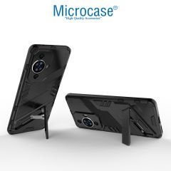 Microcase Huawei Nova 11 pro Matrix Serisi Armor Standlı Perfect Koruma Kılıf - Siyah AL3416