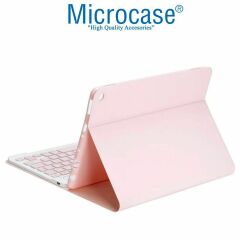 Microcase Huawei Matepad 11 2024 Tablet Bluetooth Klavyeli Standlı Kılıf - BKK4 Pembe