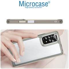 Microcase Xiaomi Redmi Note 11S Global 2022 Shield Serisi Darbeye Dayanıklı Köşe Korumalı Yarı Esnek Plastik TPU Kılıf - Füme