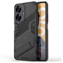 Microcase Realme C55 Matrix Serisi Armor Standlı Perfect Koruma Kılıf - Siyah AL3416