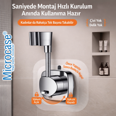 Microcase Vakumla Yapışan Duş Başlığı Tutucu Duş Askısı 2 ADET AL5445