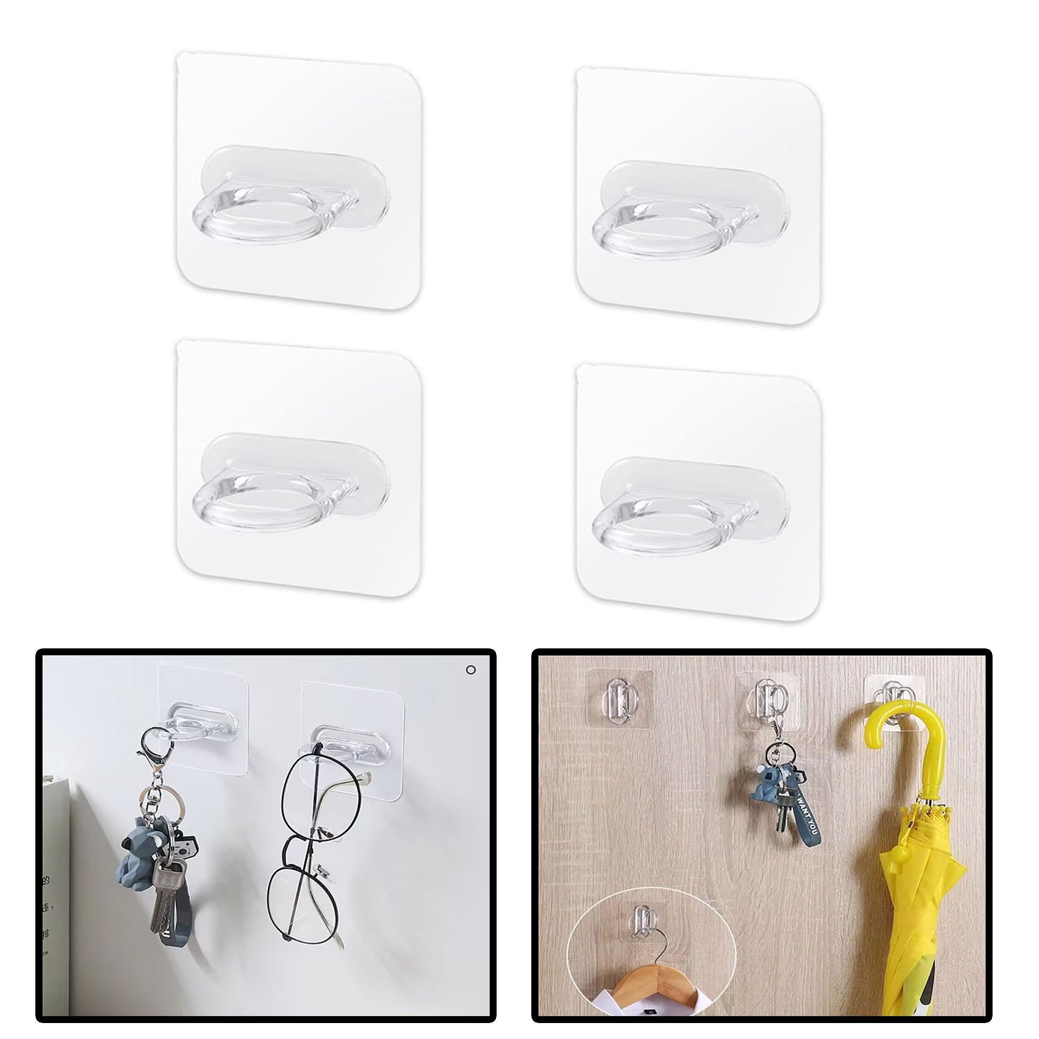 Microcase Yapışkanlı  Yüzük Stili Eşya Tutucu Banyo ,Mutfak vb. Ürün Askılığı -AL4759 4 Adet