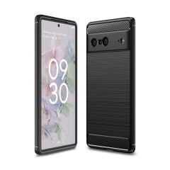 Microcase Google Pixel 7 Brushed Carbon Fiber Silikon Kılıf - Siyah AL3332