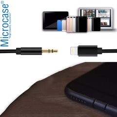 Microcase iPhone iPad Lightning to 3.5 mm Aux Çevirici Kablo 1 metre Siyah - AL2959