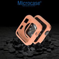 Microcase Apple Watch 7 41 mm Önü Açık Mat Silikon Kılıf - Toz Pembe