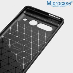 Microcase Google Pixel 7 Pro Brushed Carbon Fiber Silikon Kılıf - Siyah AL3332