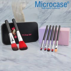 Microcase 7'li Makyaj Fırça Seti Metal Kutulu Siyah - AL3859