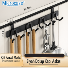 Microcase Kapı Arkası Çok Amaçlı Elbise Çanta Vb Metal Eşya Askılığı AL5446