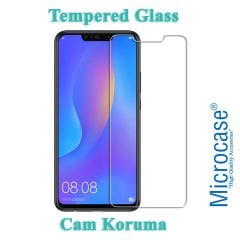 Microcase Huawei Mate 20 Lite Fabrik Serisi Kumaş ve Deri Desen Kılıf - Siyah + Tempered Glass Cam Koruma