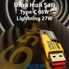 Microcase 65w 4in1 Naylon Örgülü 1 Metre Pd Hızlı Şarj Kablosu Iphone Android Uyumlu Kablo - Al5187
